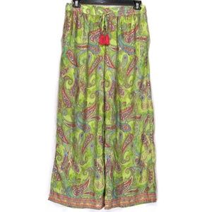 JOHNNY WAS WORKSHOP ⚜ WOMEN'S GREEN SILK LOUNGE PANTS